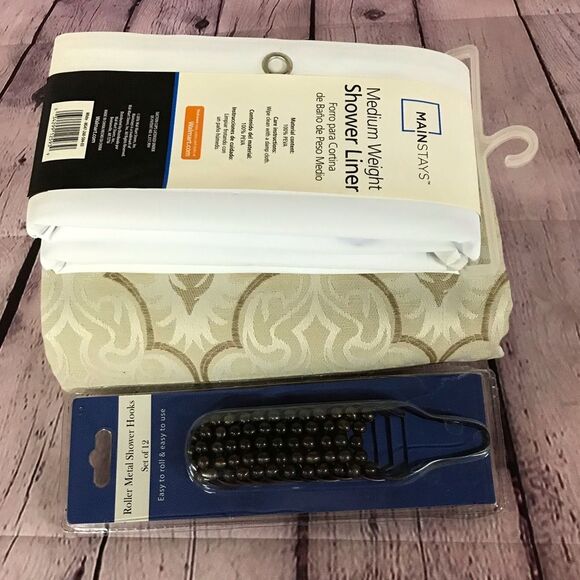 Bundle Target 🎯 HOME 72” x 72” shower curtain cream Celery green Grandmillenial - Picture 6 of 7